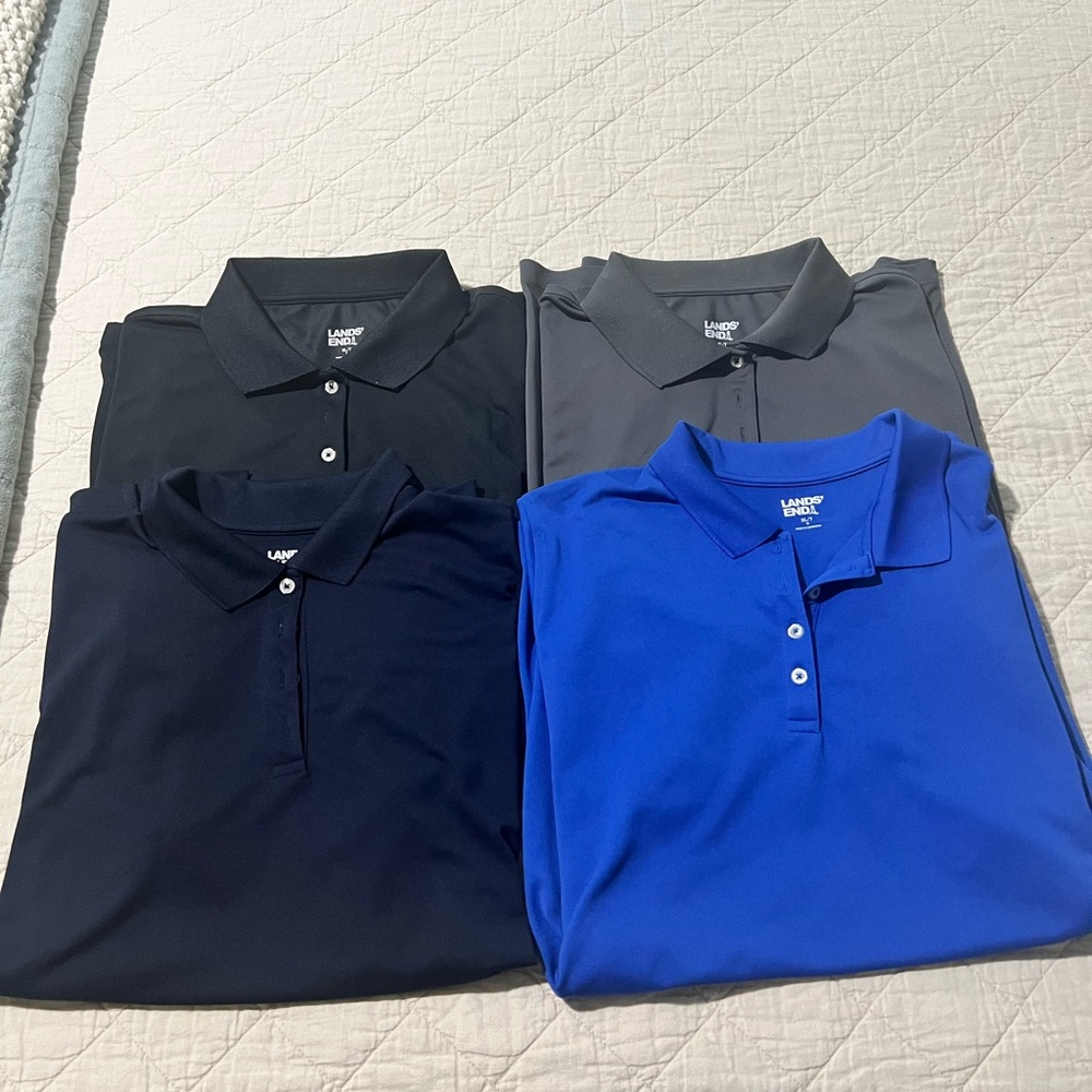 Lands' End Women's Polo Shirt Collection - Black, Gray, Navy, Royal Blue